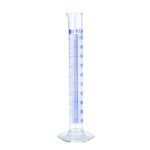 Measuring cylinder 50 ml, blue graduated cl. A, USP