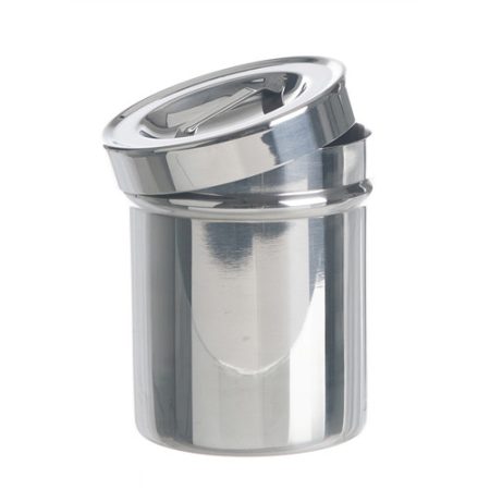 Bin with lid 130 x 102 mm lid with handle, stackable, 18/10-steel