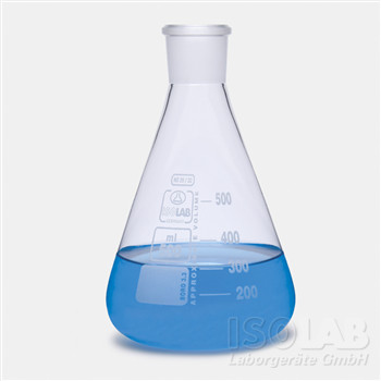 Erlenmeyer flask 100 ml NS 19/26, Boro 3.3, white graduated, w/o stopper