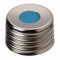  LLG-mágneses csavaros kupak N 18, ezüst, középen lukas szilikon kék áttetsző.PT45° shore A, vastagság. 1.5 mm csomag