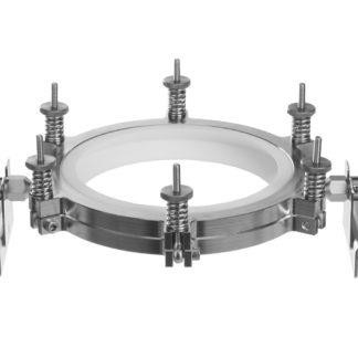 PF-laboratory flange and KF-support clamp DN 100 type 2, stainless-steel, PTFE