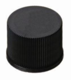 LLG-Screw cap N 13, PP, black, closed top, Silicone white/PTFE red, Hardness: 55° shore A, Thickness 1.3 mm, pack of 100