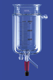 Reaction vessel 10 ltr., LF 150 cylindrical, with valve 10 mm w/o tempering coat