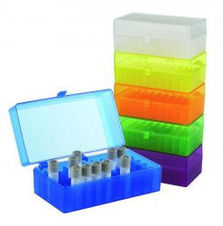 Storage box with snap-lid, PP natural, 50 places