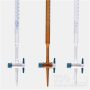   ISOLAB Burette 25ml, with PTFE cock  brown glass, cl.AS, white graduated