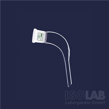 ISOLAB Laborgeräte Adapter for distilation, socket NS 14.23bend, stem length 200mm, boro 3.3
