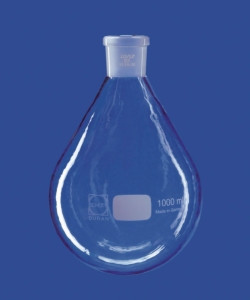 Evaporating flask 50 ml, pear shaped NS 29/32, PUR-coated