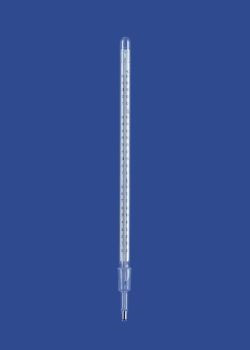 Distillation thermometer 0...+150:0,5°C with cone NS 14/23, graduated fitting length 70 mm