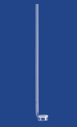 Gas distribution tube, lateral ring ring dia. 22 mm, por. 0, h. 250 mm, made of borosilicate glass