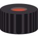   Screw-caps N 9, PP, black hole red rubber/FEP colourles, hardness 40° shore A, septa thickn.: 1,0mm, pack of 100
