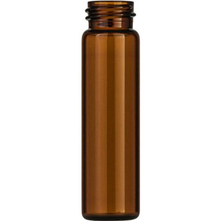 Thread bottle N15 8 ml O.D.: 16.6 mm, height 61 mm, amber, flat bottom, pack of 100 pcs.