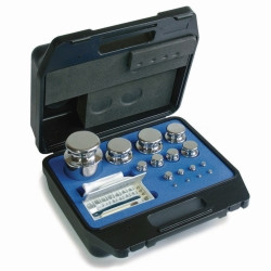 Weight kit E2, 1 mg - 50 g stainless steel, in plastic box, incl. glove, tweezers and dust brush