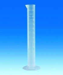 Vol.cylinder 10 ml, h.F., PMP cl.A, conf.batch certified, convex scale