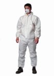   LLG-Overall tritex® pro, PE/PP SMS, white antistatic, with hood, individually packed, type 5 + 6, Kat. III, size 4 (XL), pack of 5