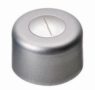   LLG MECKENHEIM  LLG-Alu-Vials closure N 8, silver 1.3 mm, with hole, silicone white.PTFE  red slotted, 45° shore A ,pack of 100