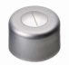   LLG-Alu-Vials closure N 8, silver 1.3 mm, with hole, silicone white/PTFE red slotted, 45° shore A ,pack of 100