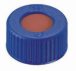   LLG-screw cap, blue 6 mm hole PP, 9 mm closure, natural rubber red-orange/TEF clear 60°shore A, 1,0 mm pack of 100