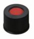   LLG-Screw caps N 10, black, PP hole, thread 10-425 Natural rubber red-orange/TEF transparency, 60°shore A, 1,3mm,pack of 100