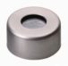   LLG-Alu rim caps 11 mm, colourless laquered with hole, aluminium septa, 0,06mm pack of 100
