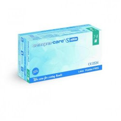 Disposable gloves size S (6-7) Sempercare® nitrile, blue, powder-free, sterile, pair, pack of 50