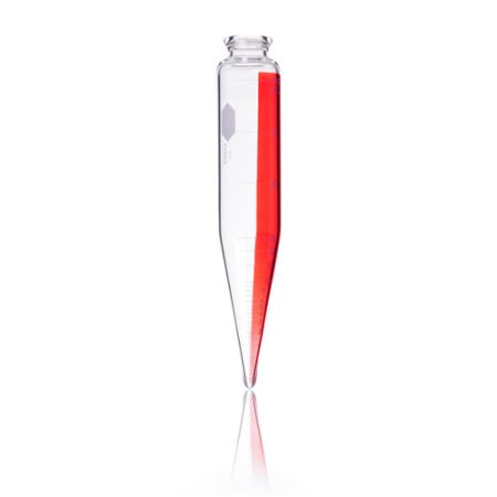 DWK centrifuga cső 100 ml , Oil ASTM, piros stripe, beosztott csomag: 12