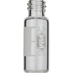   Thread bottle N 9, 1.5 ml O.D.: 11.6 mm, hight 32 mm, clear, flat bottom, with writing field and mark,silanated, pack of 100