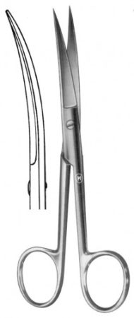 Scissors 165 mm, curved, sharp/sharp standard