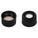   Screw-caps N 15, PP, black 15-425, hole, silicone white/ PTFE beige, 45° shore A, 1,5mm, pack of 100
