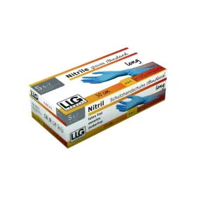   LLG-Eldobható kesztyű, Standard Long, Nitril méret XL, kék, texturált, púdermentes, 300 mm, 90 db-os csomag