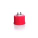   Connection Cap System GL 25 red PBT screw cap with PTFE insert and 2 ports (stainless steel)