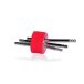   Connection cap system GL 45 red PBT screw-cap with 3 ports (stainless steel)
