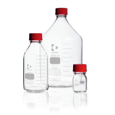 Laboratory bottles 100ml with screw cap and ETFE pouring ring