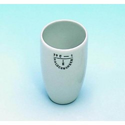 Porcelain crucibles 35 mm ? tall form, glaced, DIN 12904, stamp 3/35, numbered: 200-250, pack of 51