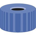   Screw cap, PP, N9 without sealing disk, blue, center hole pack of 100