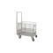  Transport cart for transport baskets 18/10 steel LXWXH = 603x403x950 mm, with handle, 4 guide rolls, 2 lockable