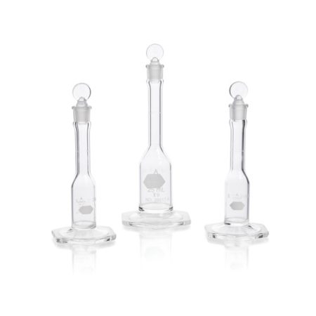 Micro-Flask 10 ml, cl.A w. glass Pennyhead stopper, hexagonal base, pack of 6