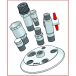   Bohlender Reactor Lid DN 150, PTFE, height 25mm, 5 connections, NPT 1. connection to wave