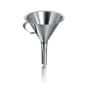 Funnel OD 120mm, stainless steel, air duct, handle, ID 110mm, height 140mm