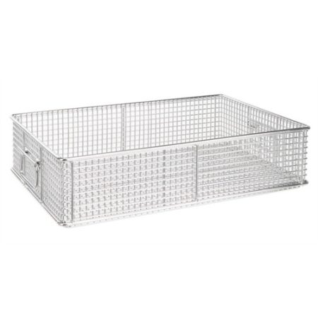 Transport basket 300x400x150mm EURO-NORM, Mw. 10x10x3mm, stackable, 18/10 stainless steel