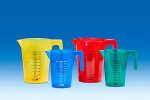   Measuring jugs 500 ml, PP, stackable red, printed black graduation