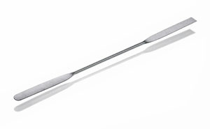 Micro double spatula 100mm blade width 3mm, stainless steel, flexible