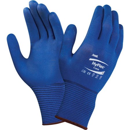 Gloves HyFlex® size 6, blue FORTIX nitrile foam coating, cord waistband, length 200-248mm, pack of 12 pairs