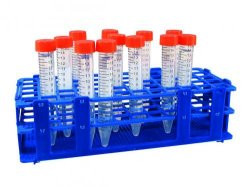 LLG-Test tube rack, blue, PP for 60 tubes, diam ? 16mm, 12x5, 106x251x71mm