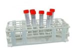   LLG-Test tube rack, white, PP for 40 tubes, diam ? 20mm, 10x4, 108x252x72mm