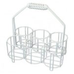   LLG LLG-Bottle carrier, 6 openings ID 130mm, for 2000ml bottles, white nylon-coated wire