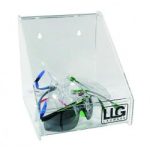   LLG-Goggles dispenser 216x216x200mm, with flap lid, acrylic glass, incl. wall mounting material