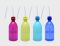 Wash bottles 500 ml PE, narrow-neck, red pack of 3