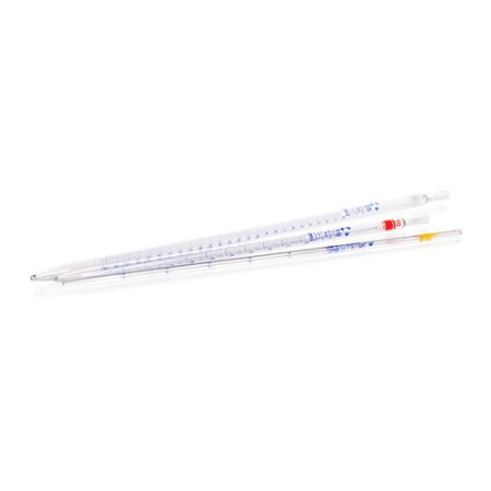 AR®-Glass graduated pipettes 1ml, conf. certified amber print with amber diffusion dye, Accuracy class AS, Typ 2, pack of 12