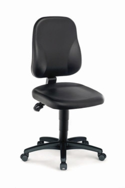 LLG-Lab chair Artificial leather black, Castors, seat height 440-620mm