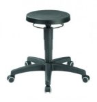   LLG-Lab stool Artificial leather black, Castors, seat height 460-630mm